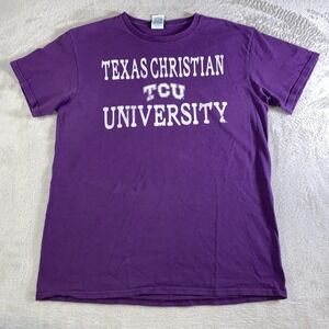 Vintage TCU Horned Frogs Shirt Mens Medium Purple‎ NCAA College Concepts Sport